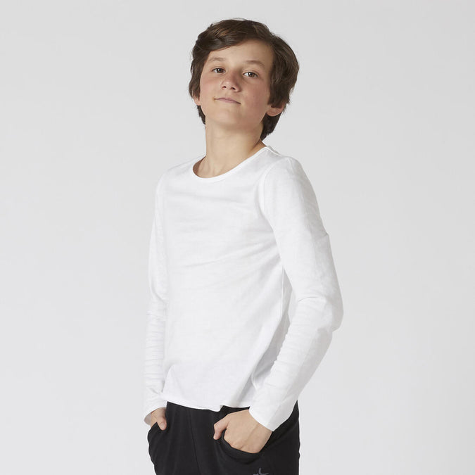 T-Shirt manches longues basique blanc ENFANT, photo 5 of 4